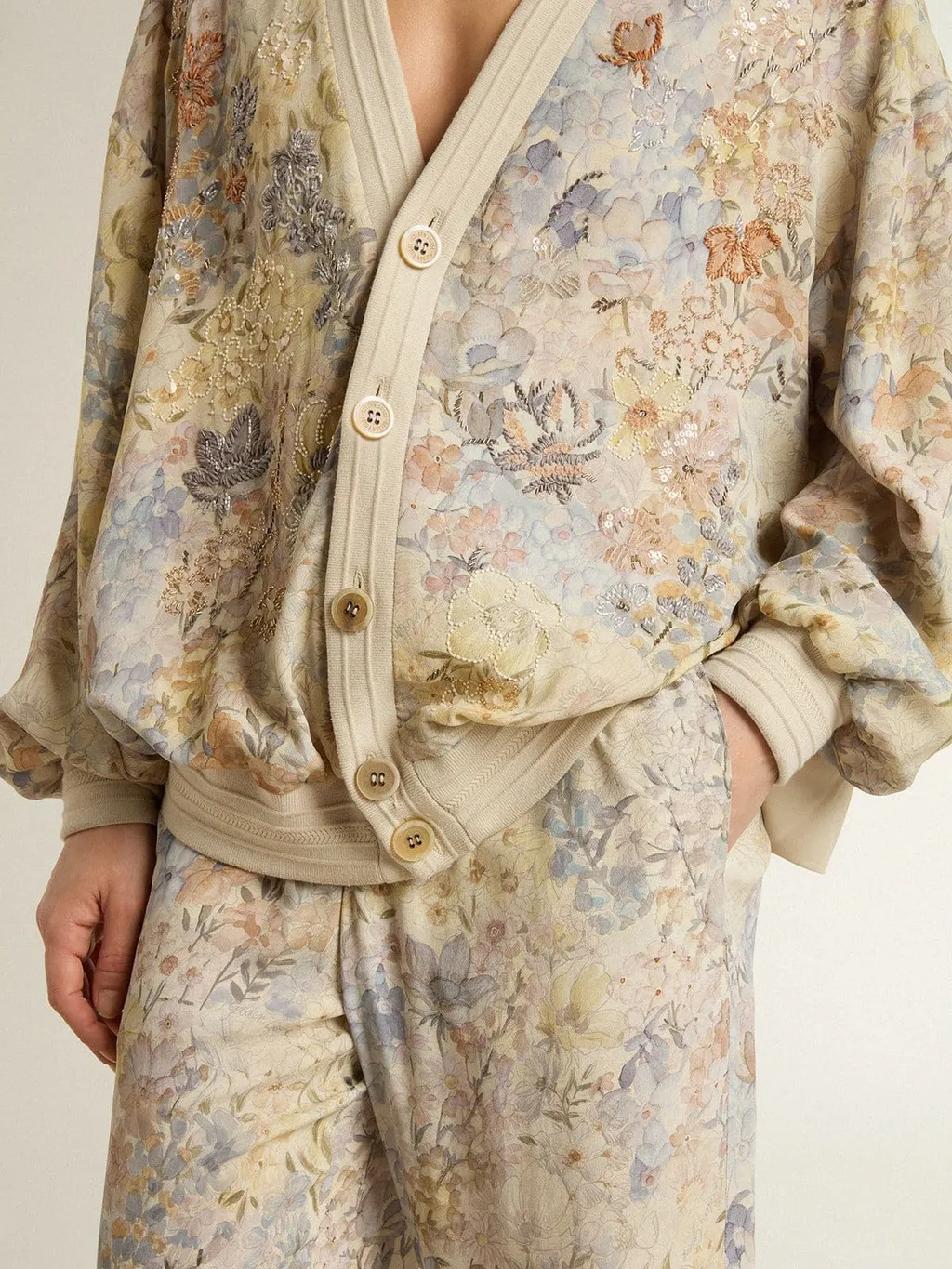 Floral Motif Printed Trousers
