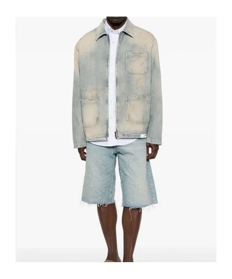 Zip-Up Denim Shirt Jacket