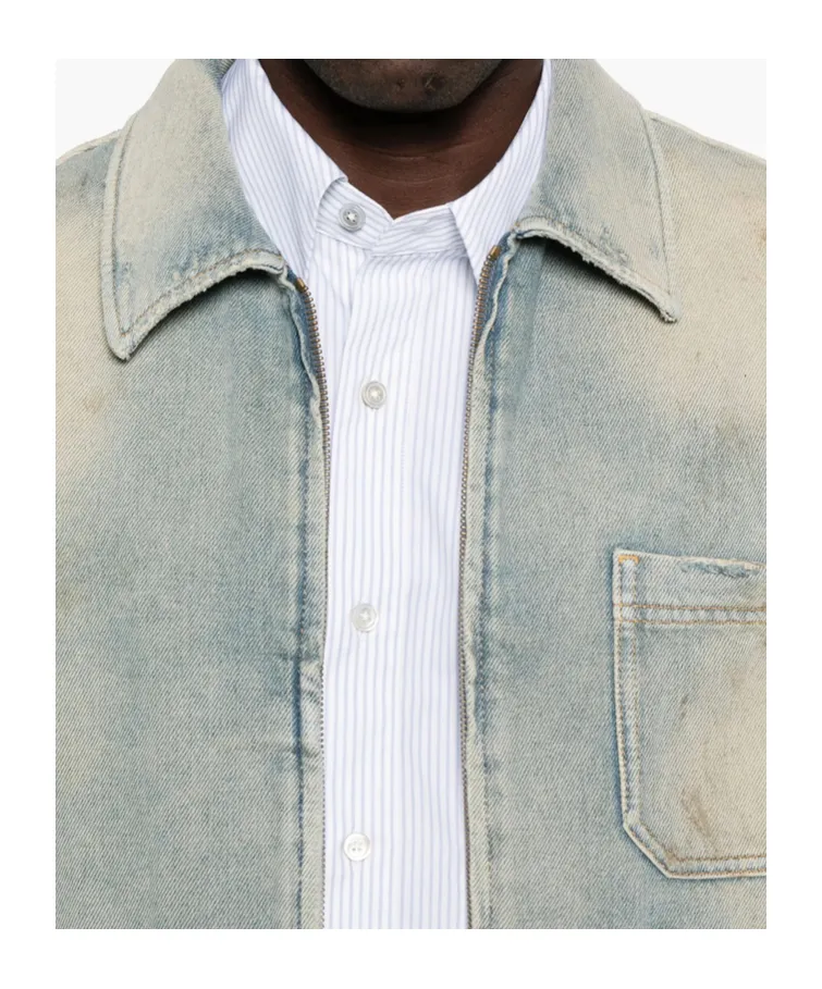 Zip-Up Denim Shirt Jacket