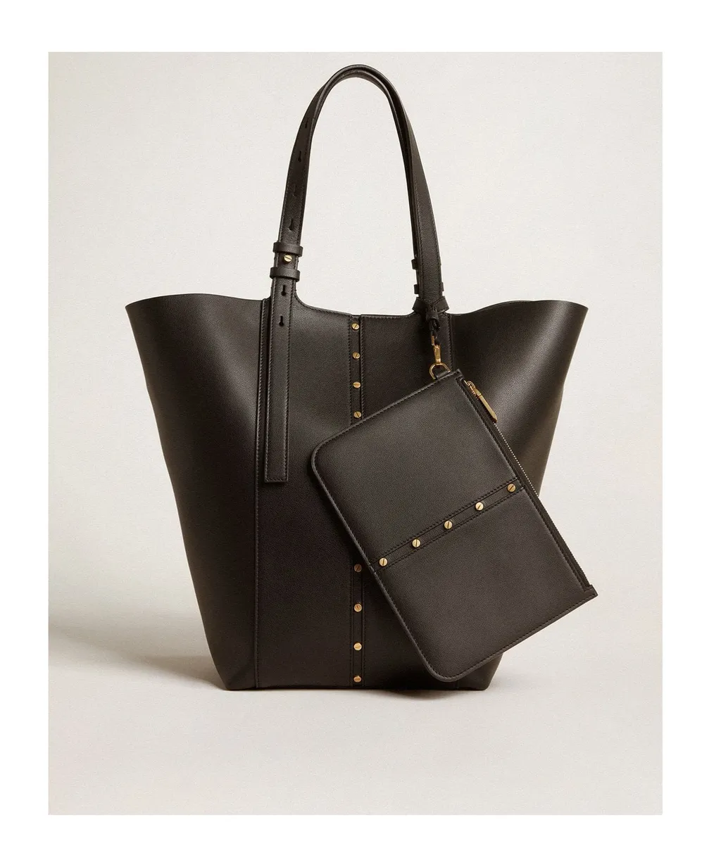 Hook Studs Embellished Tote Bag