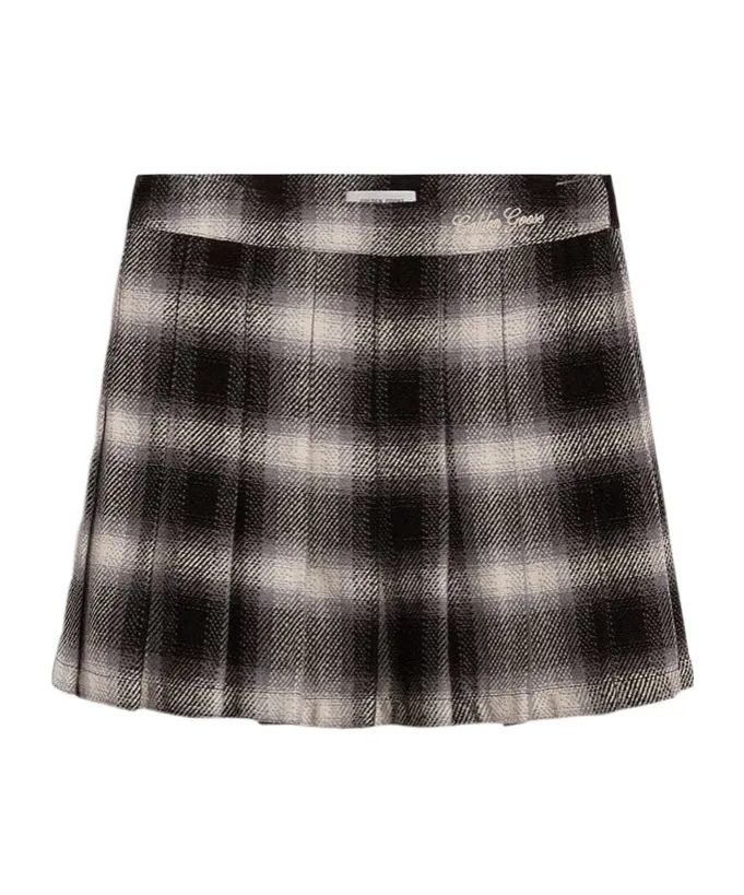Pleated Plaid Skirt