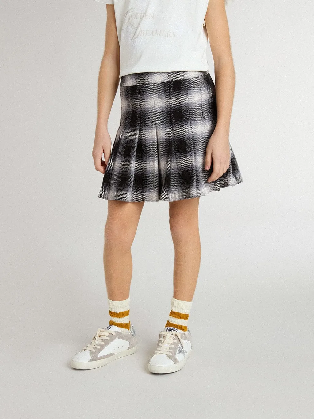 Pleated Plaid Skirt