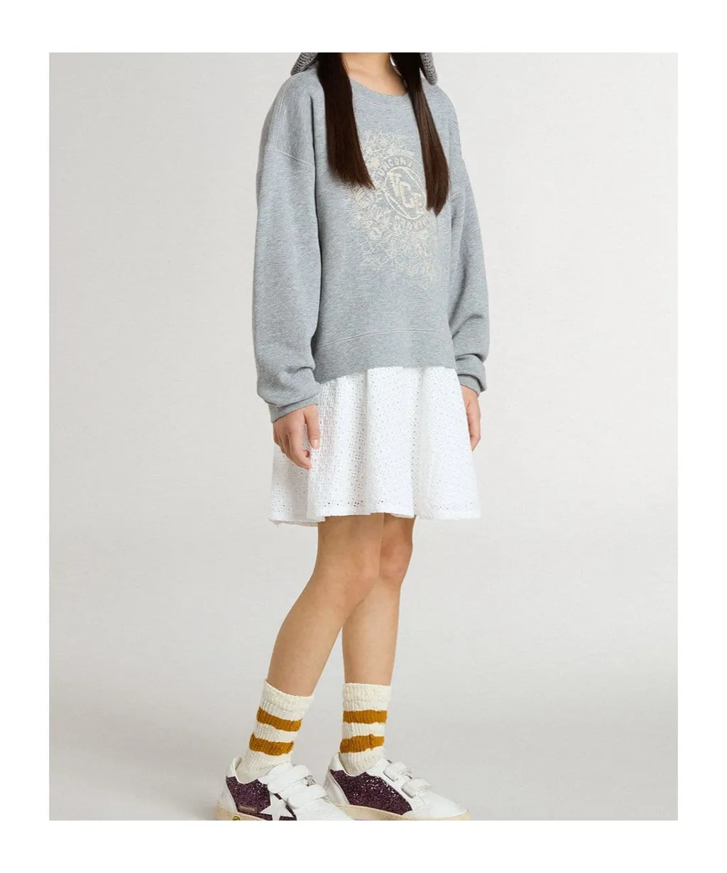 Embroidered Eyelet-Trimmed Dress