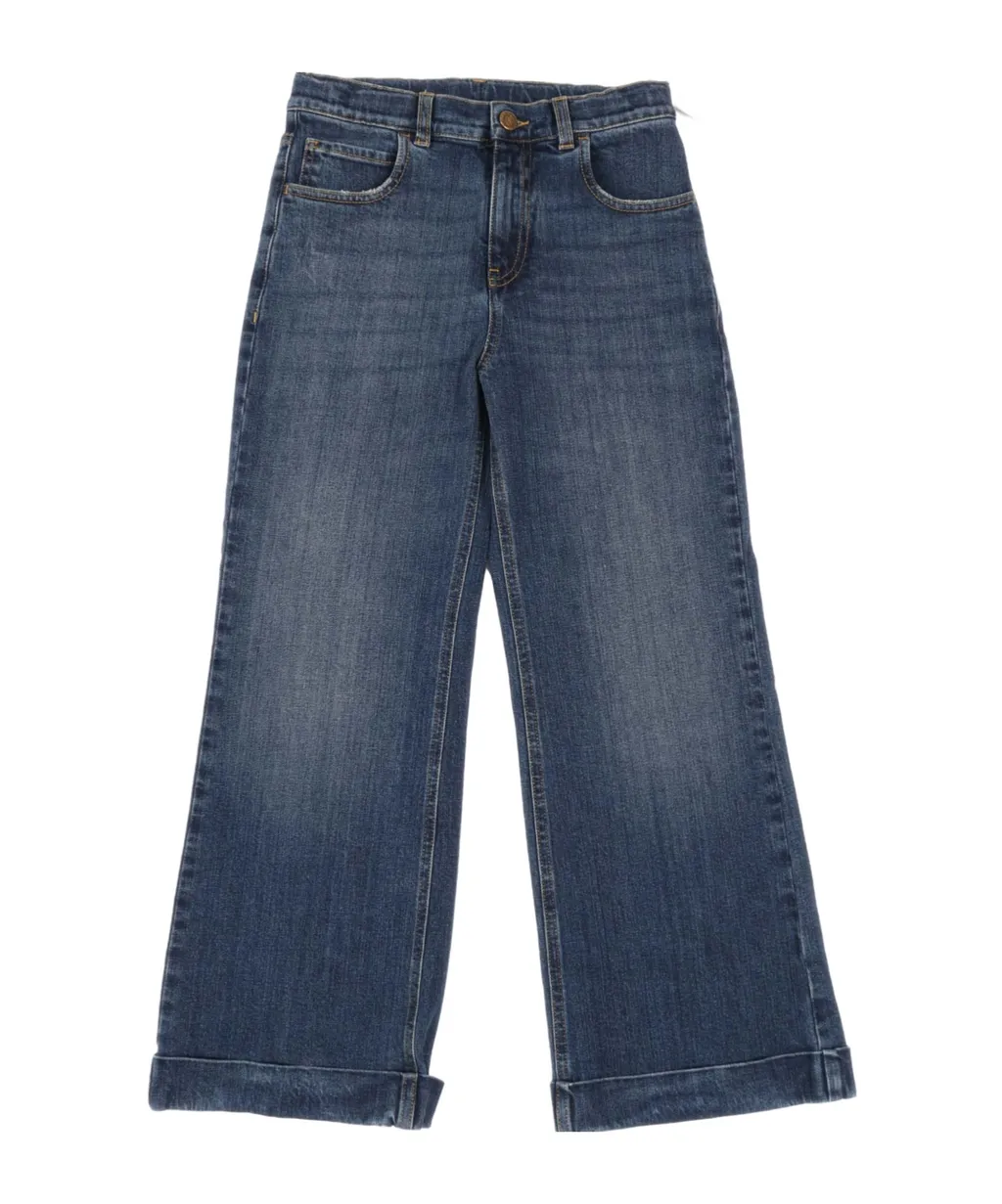 Embroidered-Back Jeans