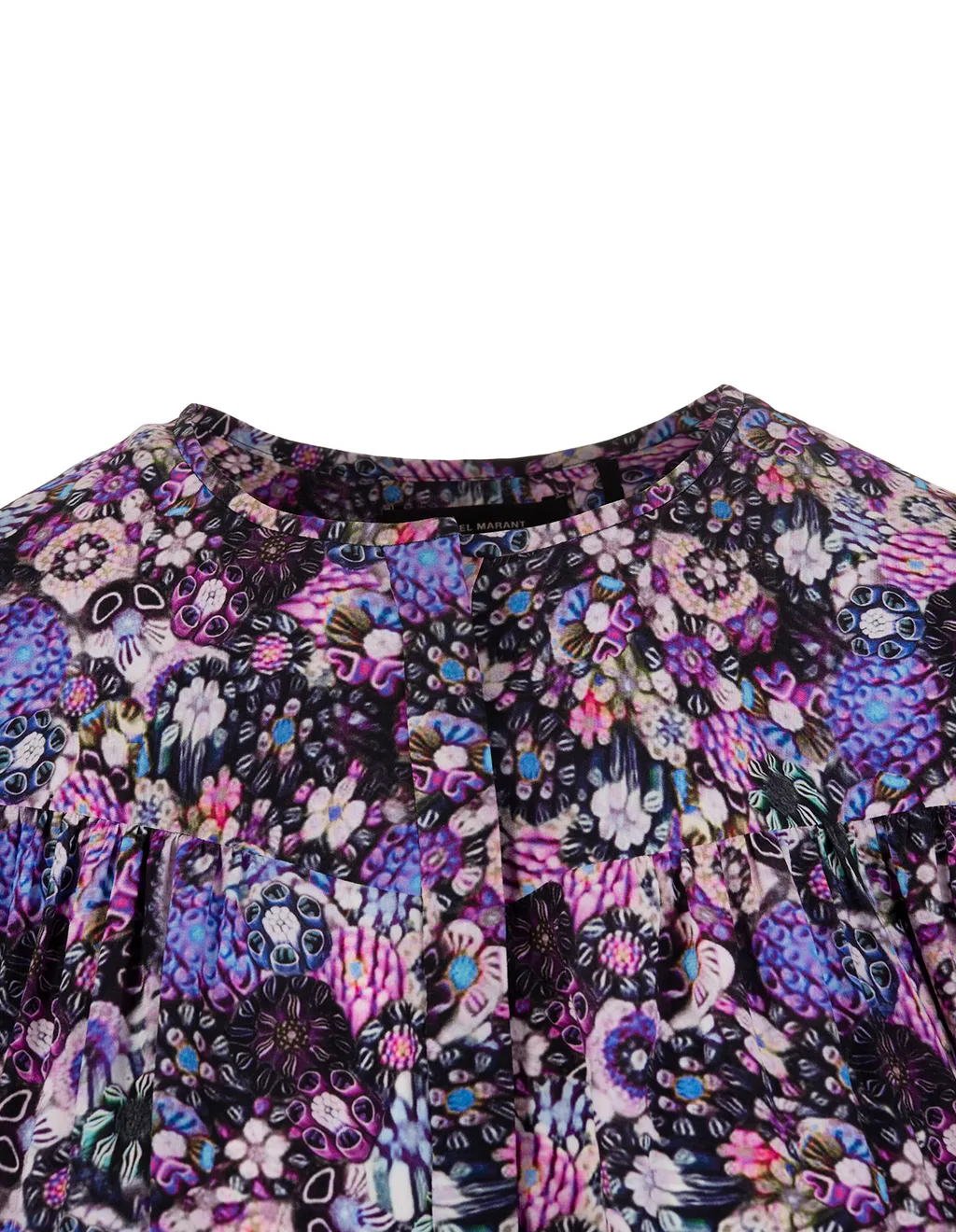 Floral-Printed Crewneck Blouse