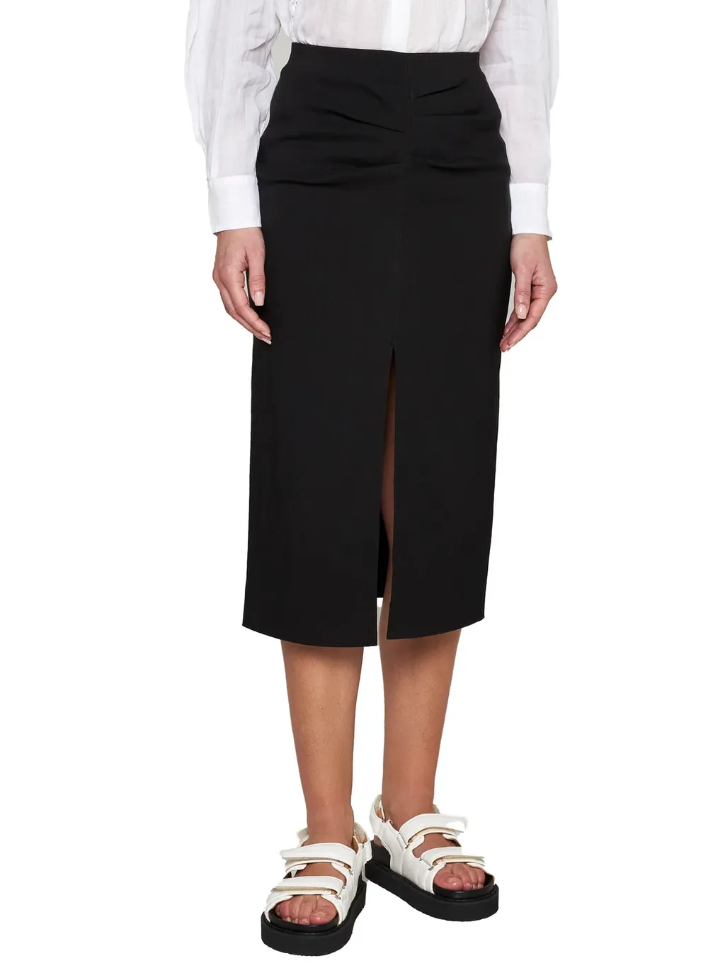 Box Pleated Pencil Skirt