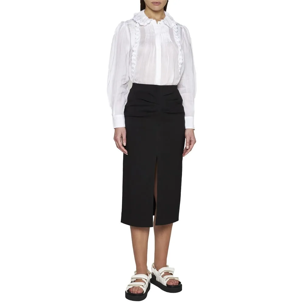 Box Pleated Pencil Skirt