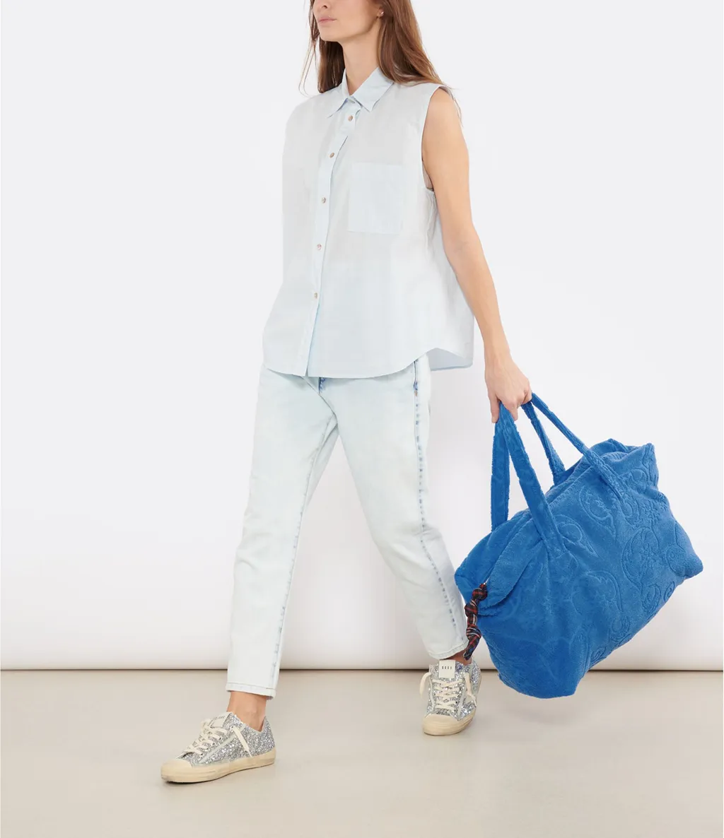 Oliviani High-Waisted Frayed Jeans