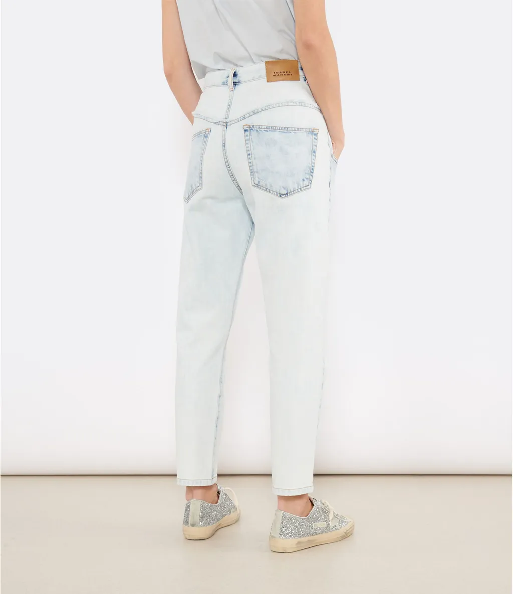 Oliviani High-Waisted Frayed Jeans