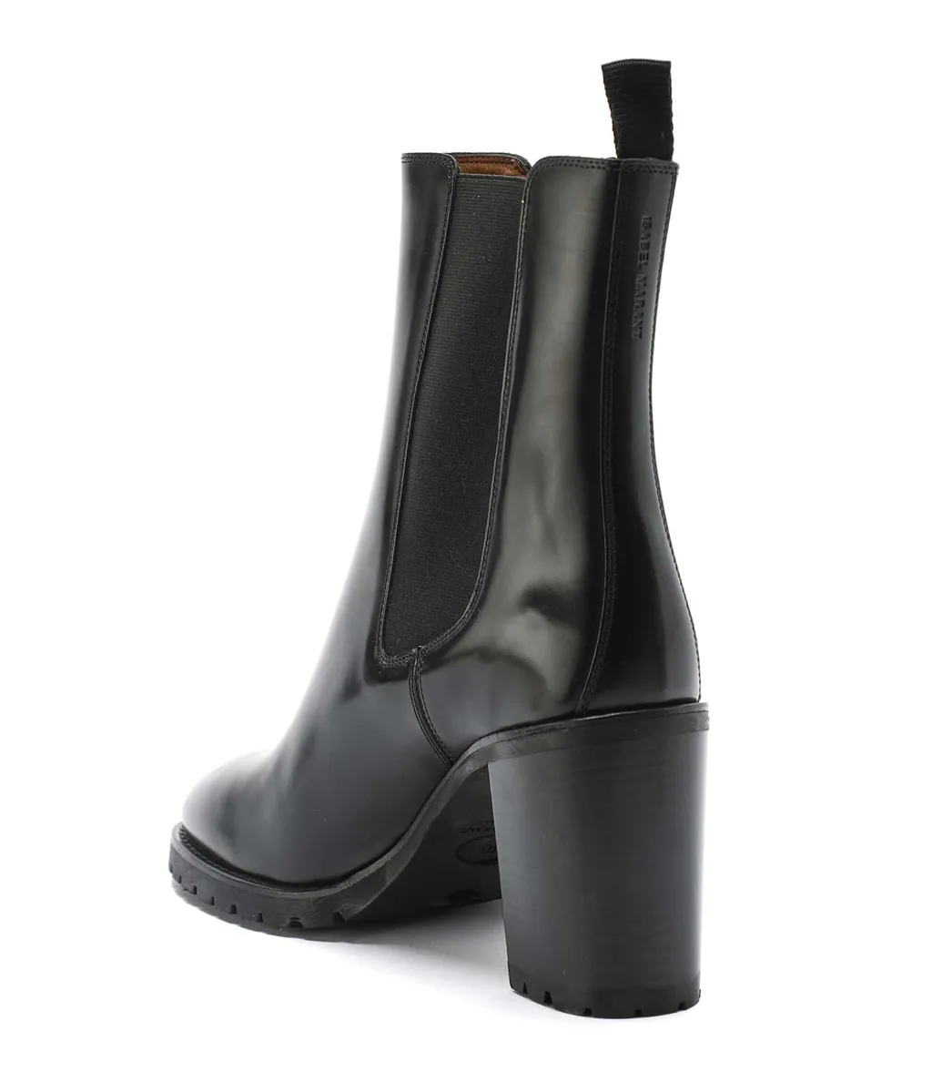 Bright-Faced High-Heeled Ankle Boots