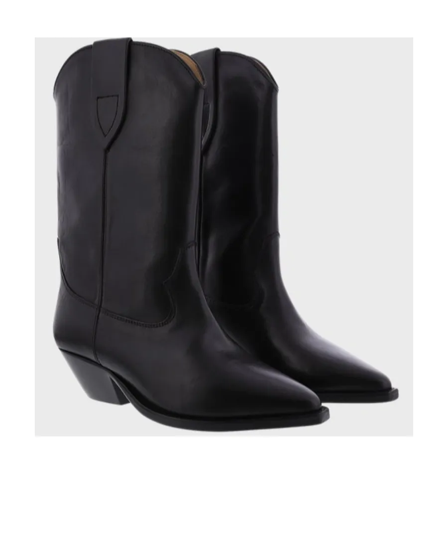 Pointed Toe Block Heeled Ankle Boots