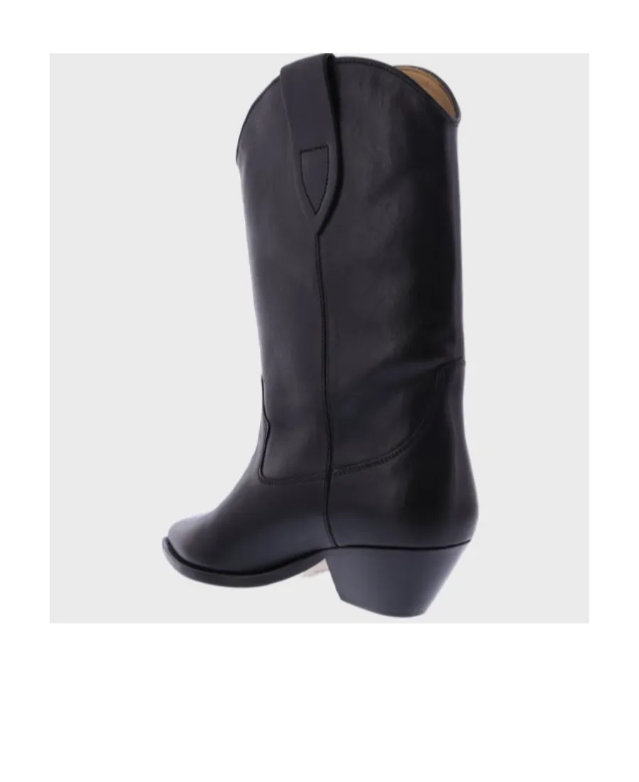 Pointed Toe Block Heeled Ankle Boots