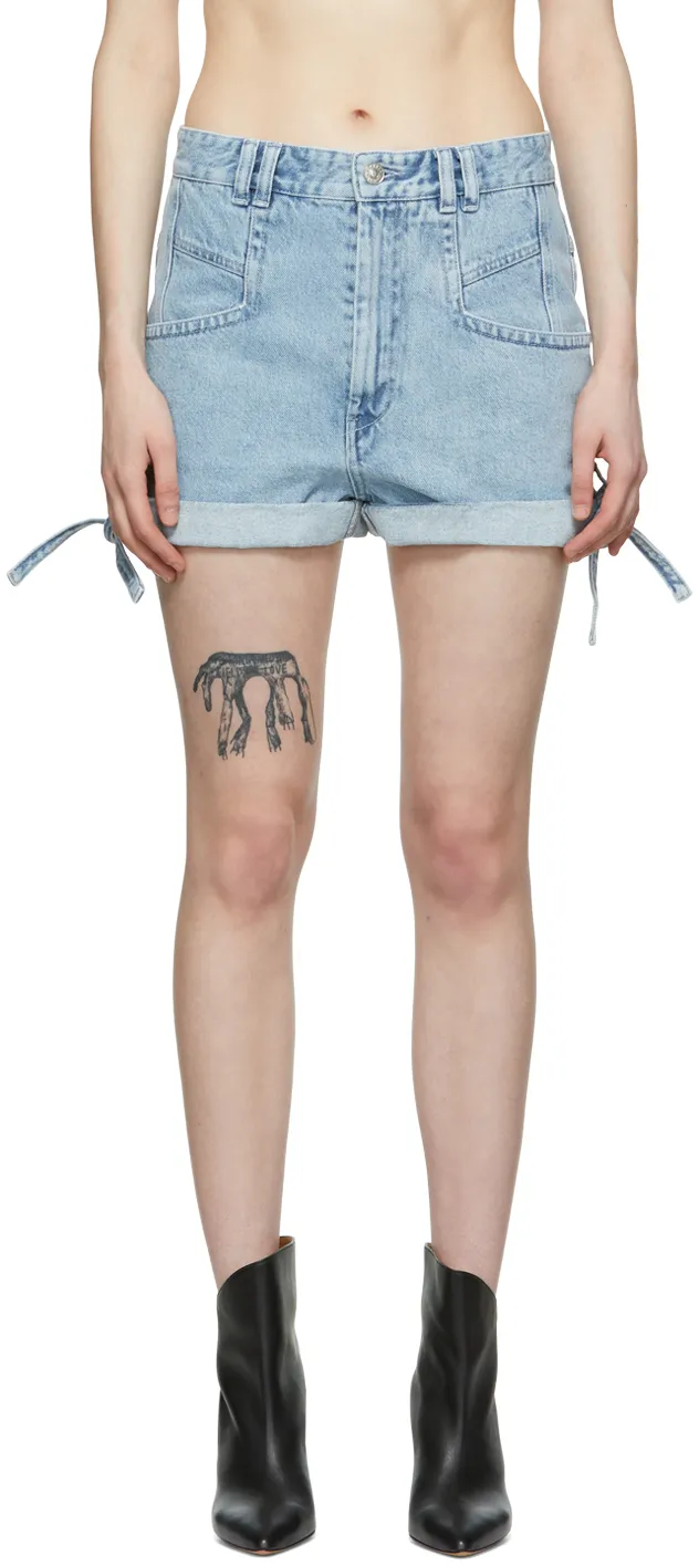Blue Logo Denim Shorts