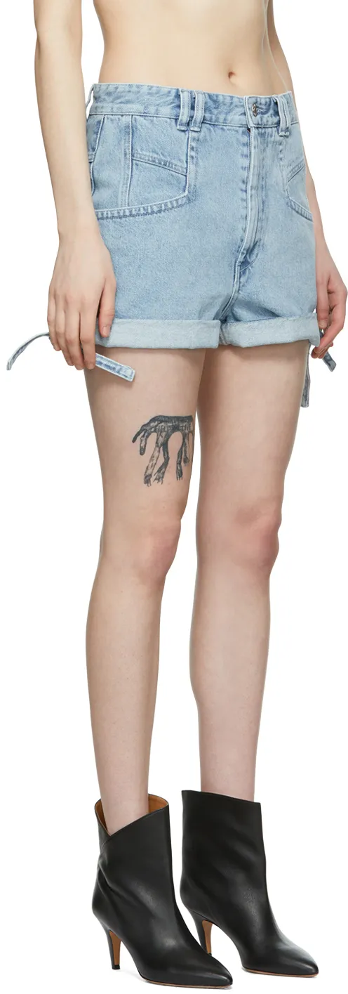 Blue Logo Denim Shorts