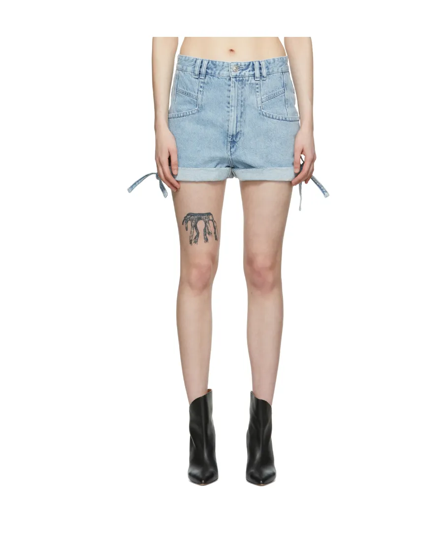 Blue Logo Denim Shorts