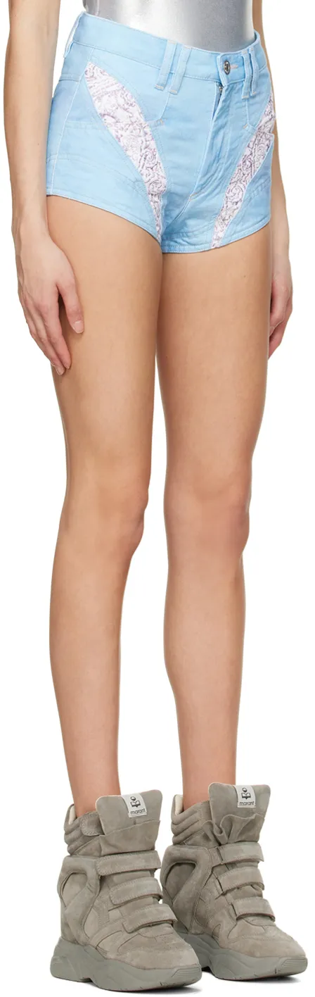 Neida Denim Patchwork Shorts