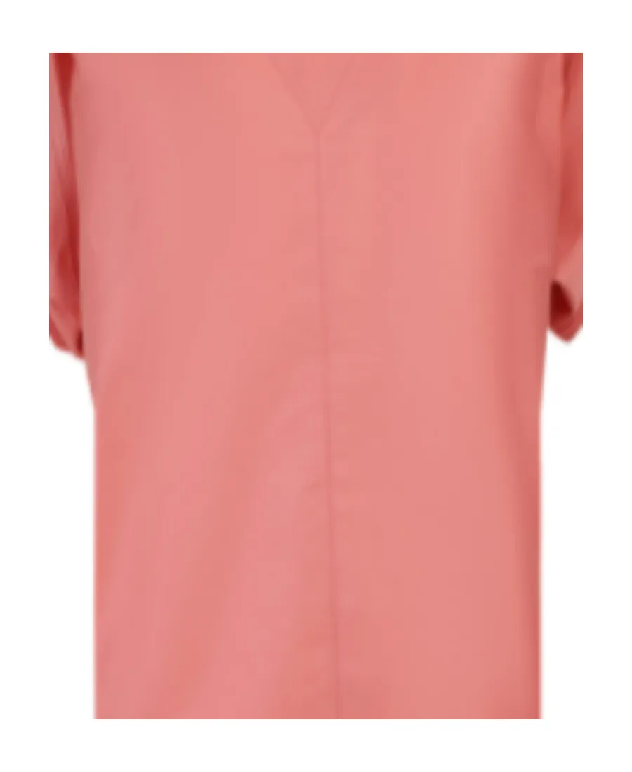 Belt-Detail Funnel-Neck Blouse