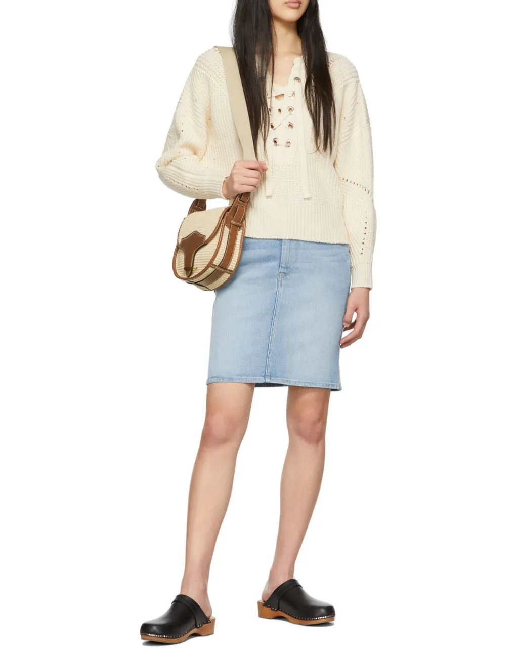 Lace-Up Ribbed-Knit Jumper