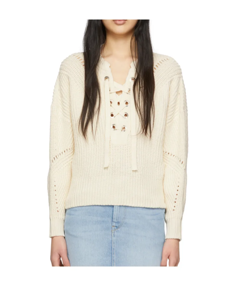 Lace-Up Ribbed-Knit Jumper