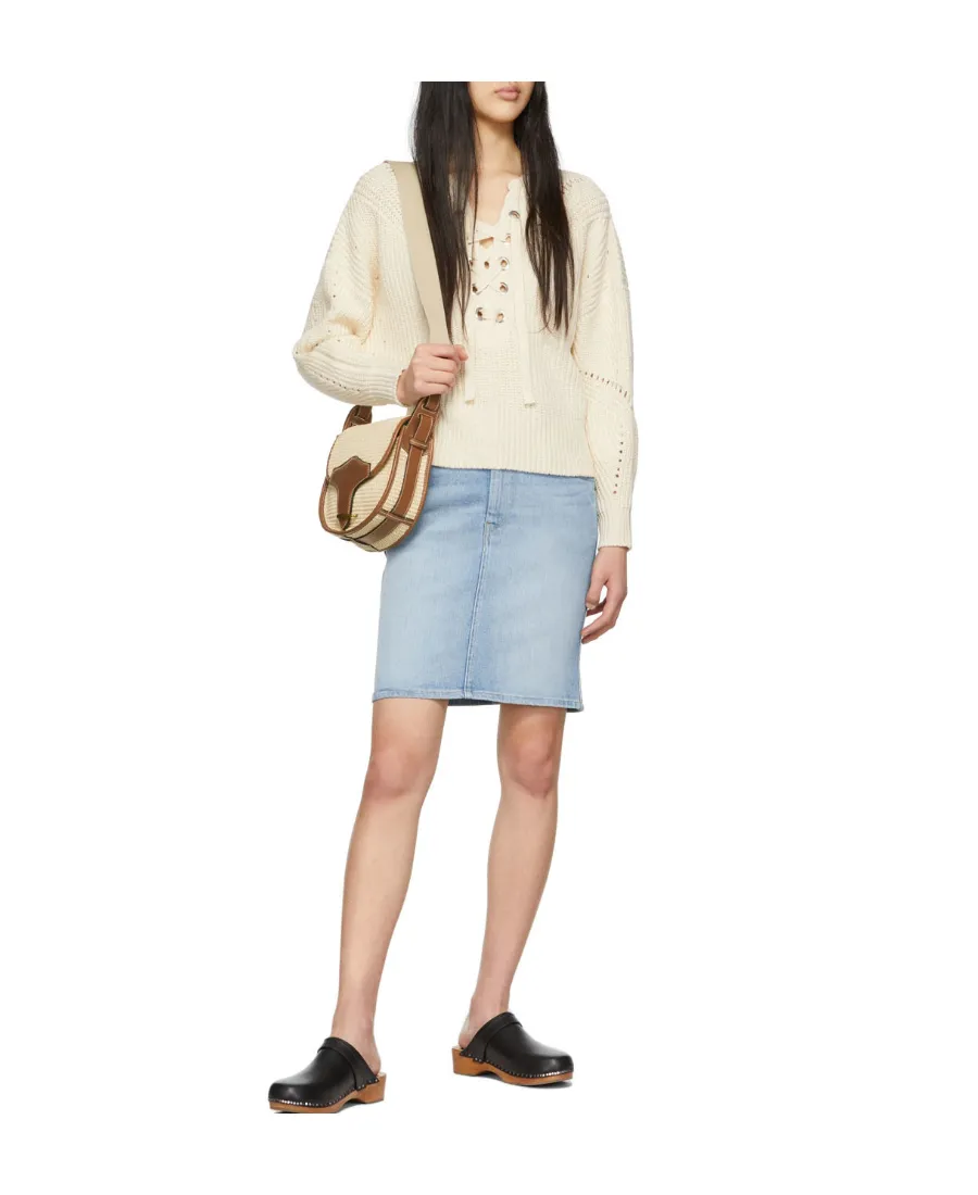 Lace-Up Ribbed-Knit Jumper