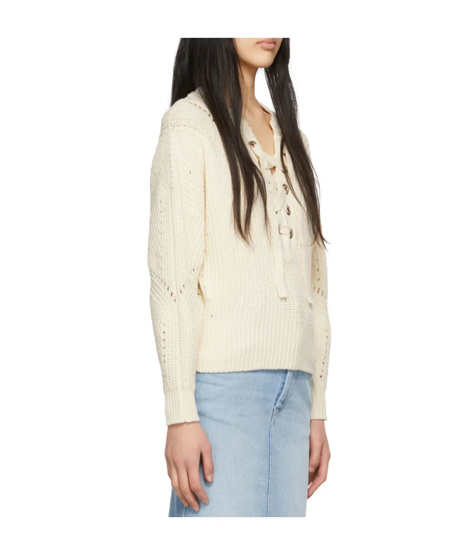 Lace-Up Ribbed-Knit Jumper