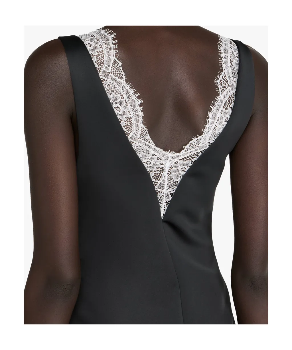 Draped Hemline V-Neck Dress