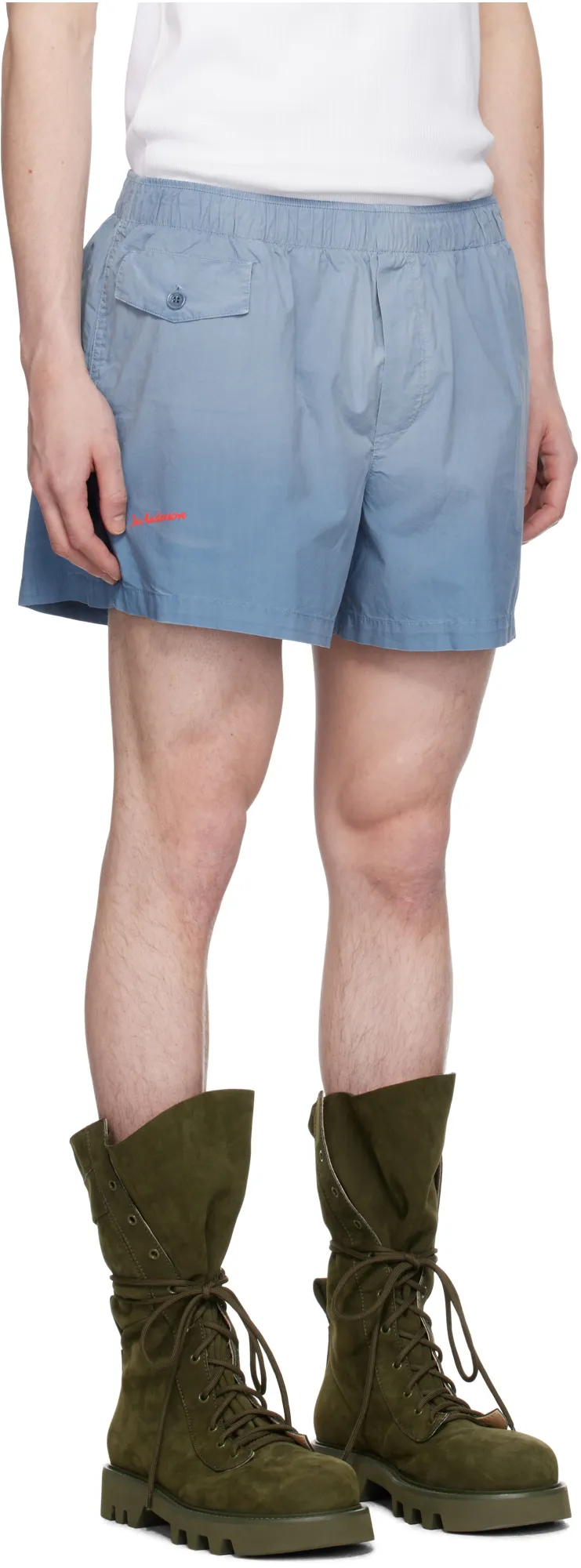 Logo Printed Elastic Waist Shorts