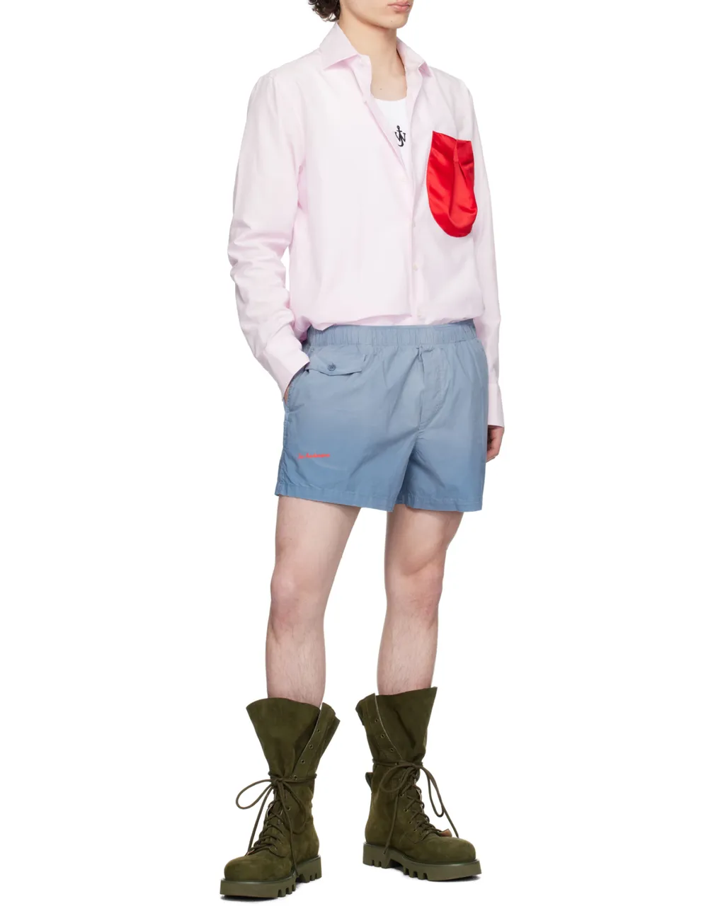 Logo Printed Elastic Waist Shorts