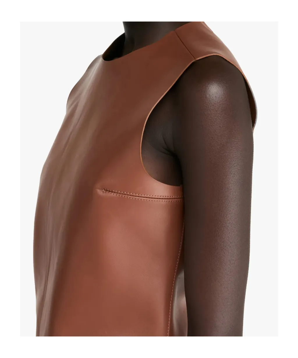 Sleeveless Leather Top