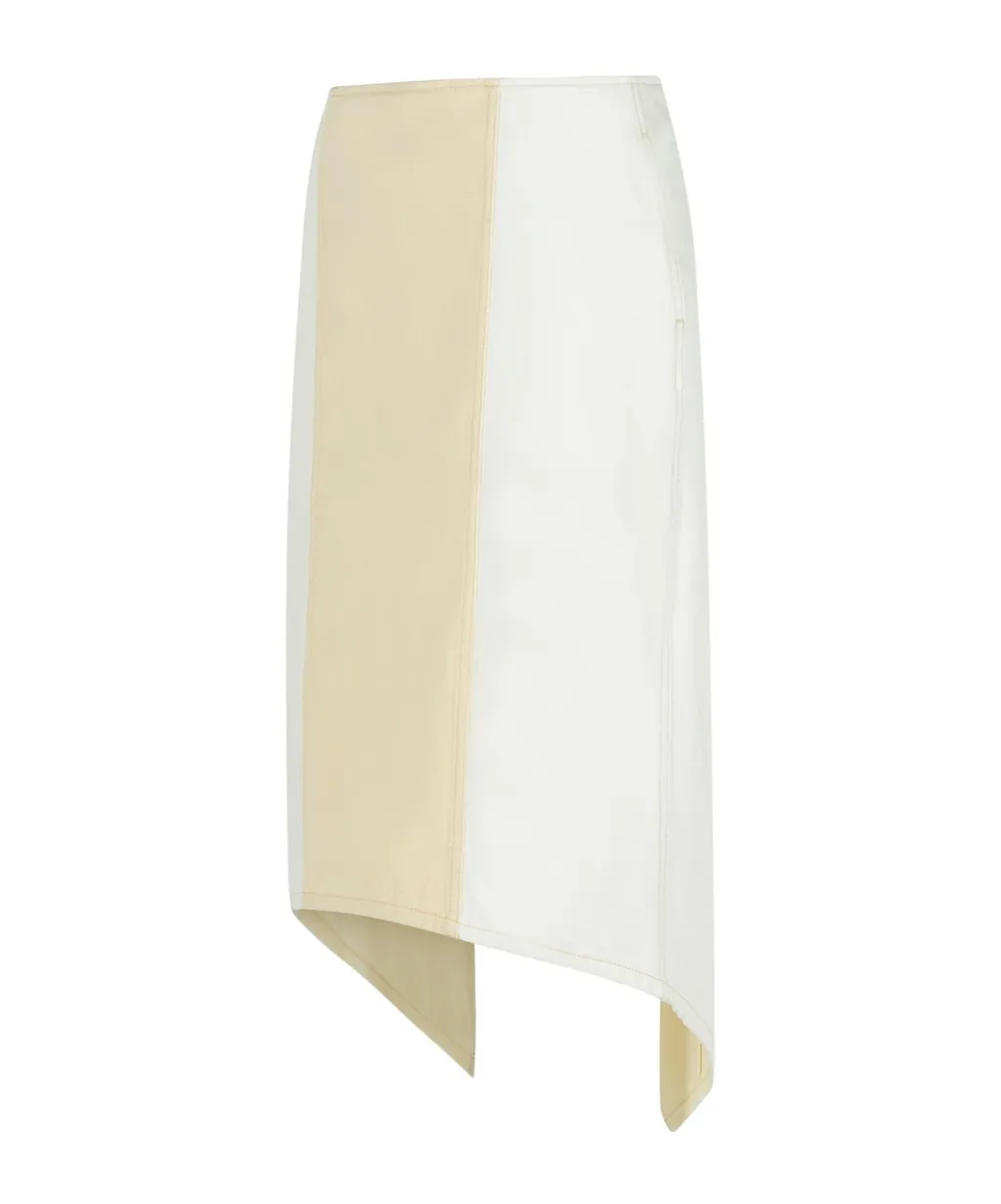 Contrast Topstitched Skirt