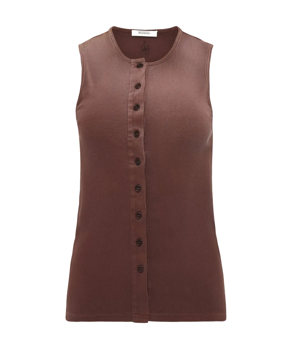 Fine-Ribbed Tank Top