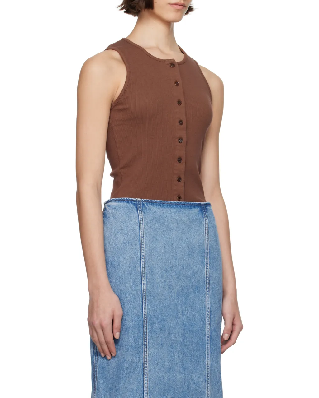 Fine-Ribbed Tank Top