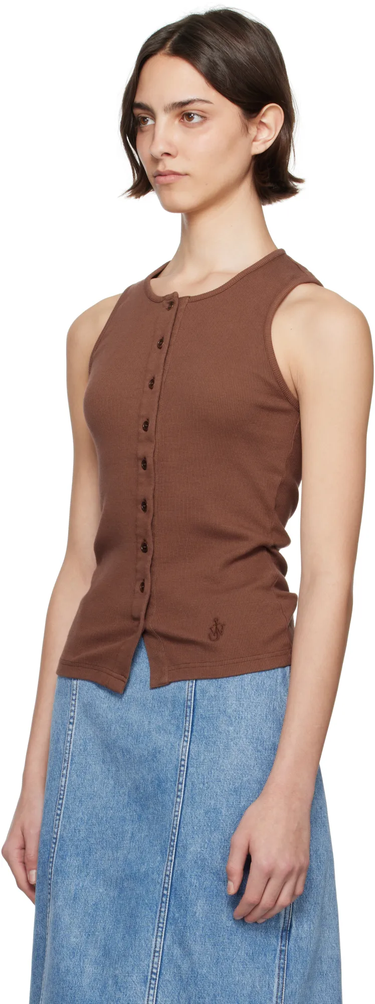 Fine-Ribbed Tank Top