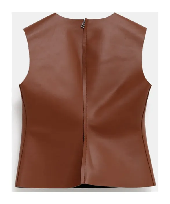 Sleeveless Leather Top