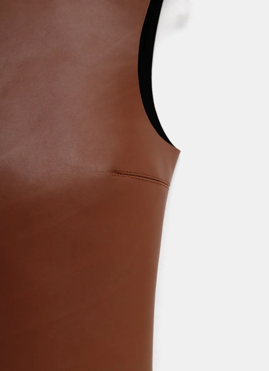 Sleeveless Leather Top