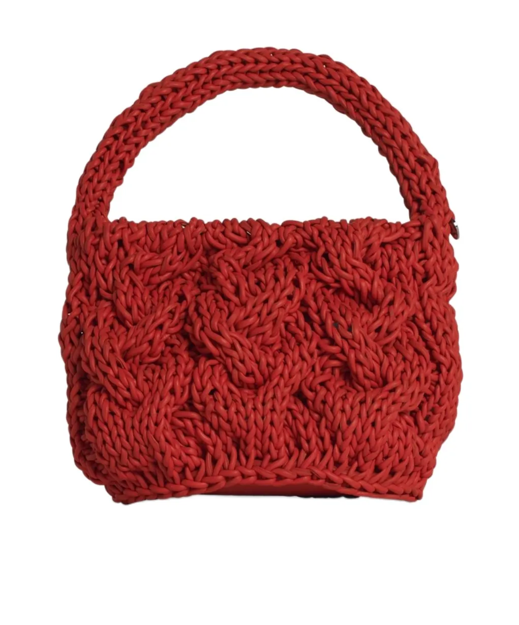 Small Cable Knitted Top Handle Bag