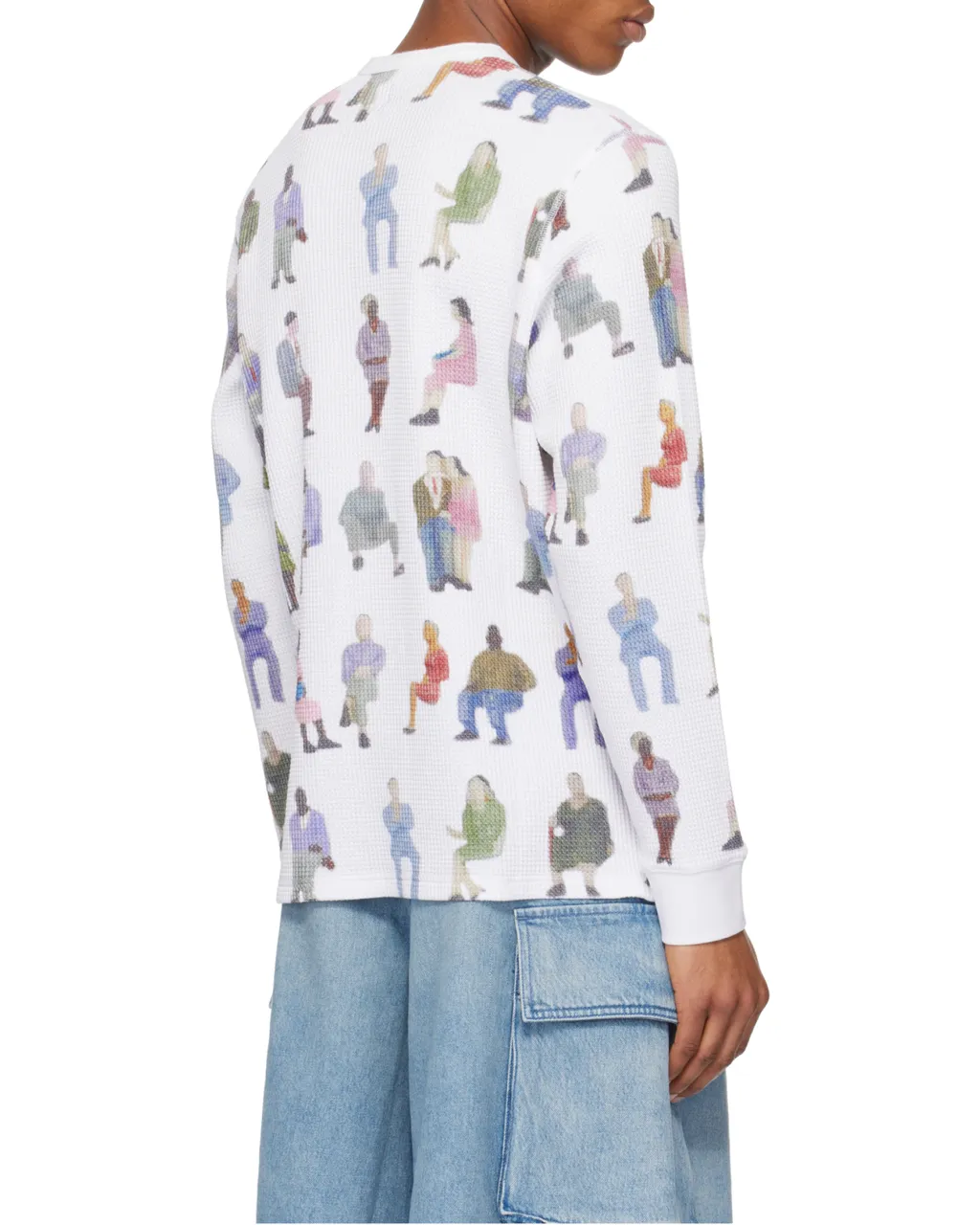 Printed Waffle Henley Top