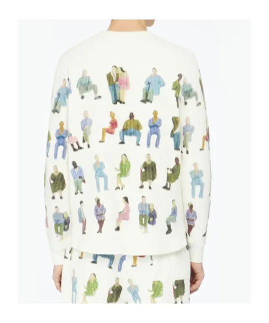 Printed Waffle Henley Top