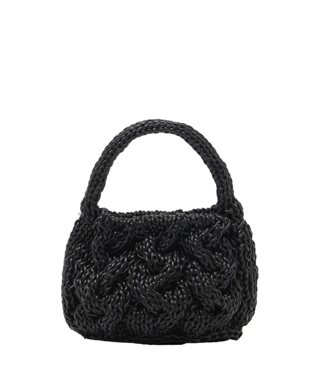 Small Cable Knitted Top Handle Bag