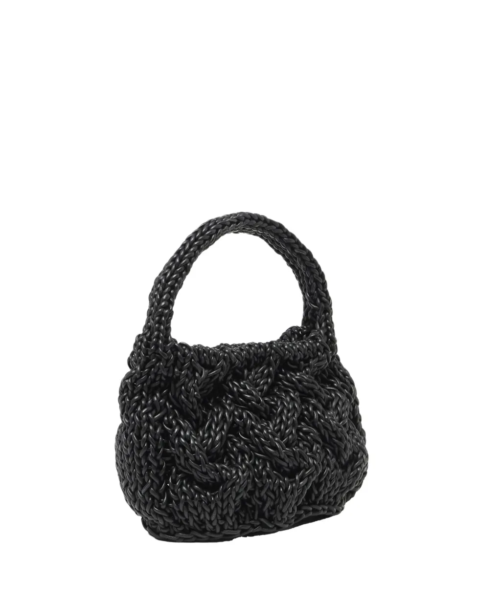 Small Cable Knitted Top Handle Bag
