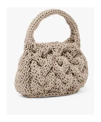 Small Cable Knitted Top Handle Bag