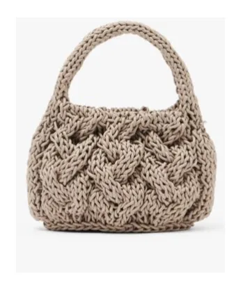 Small Cable Knitted Top Handle Bag