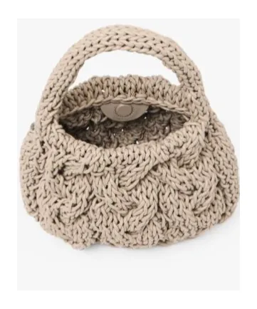 Small Cable Knitted Top Handle Bag