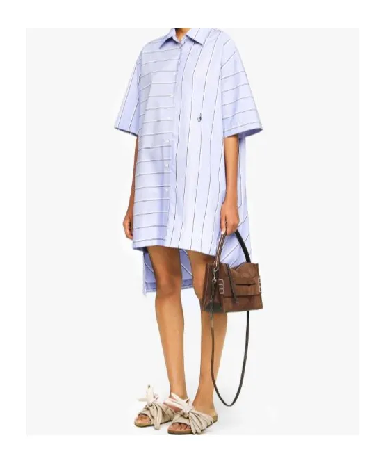 Stepped Hem Shirt Dress