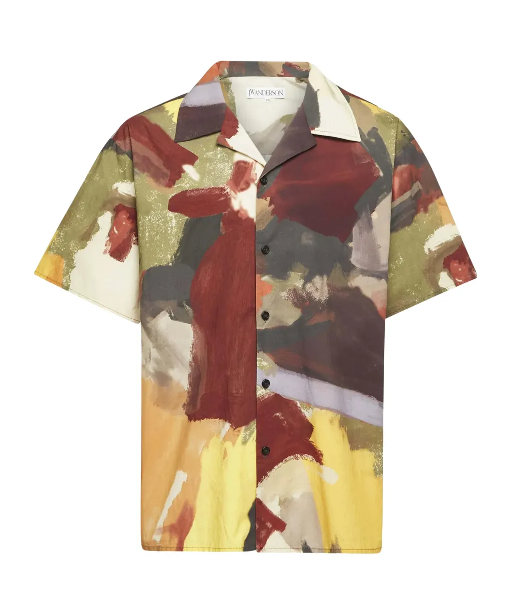 Abstract-Print Buttoned Shirt