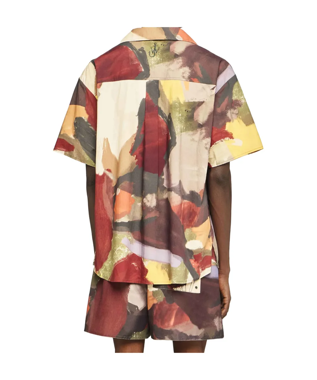 Abstract-Print Buttoned Shirt