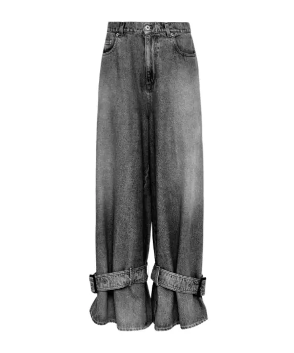 Buckled Cuff Denim Jeans