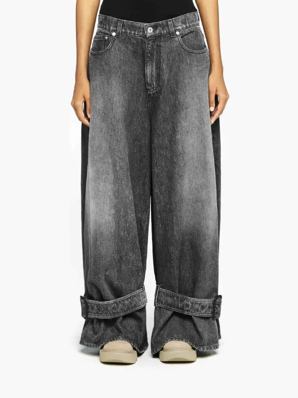 Buckled Cuff Denim Jeans