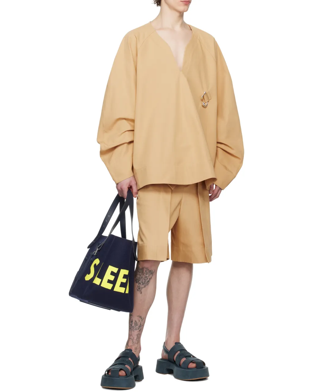Folded Front Knee-Length Shorts