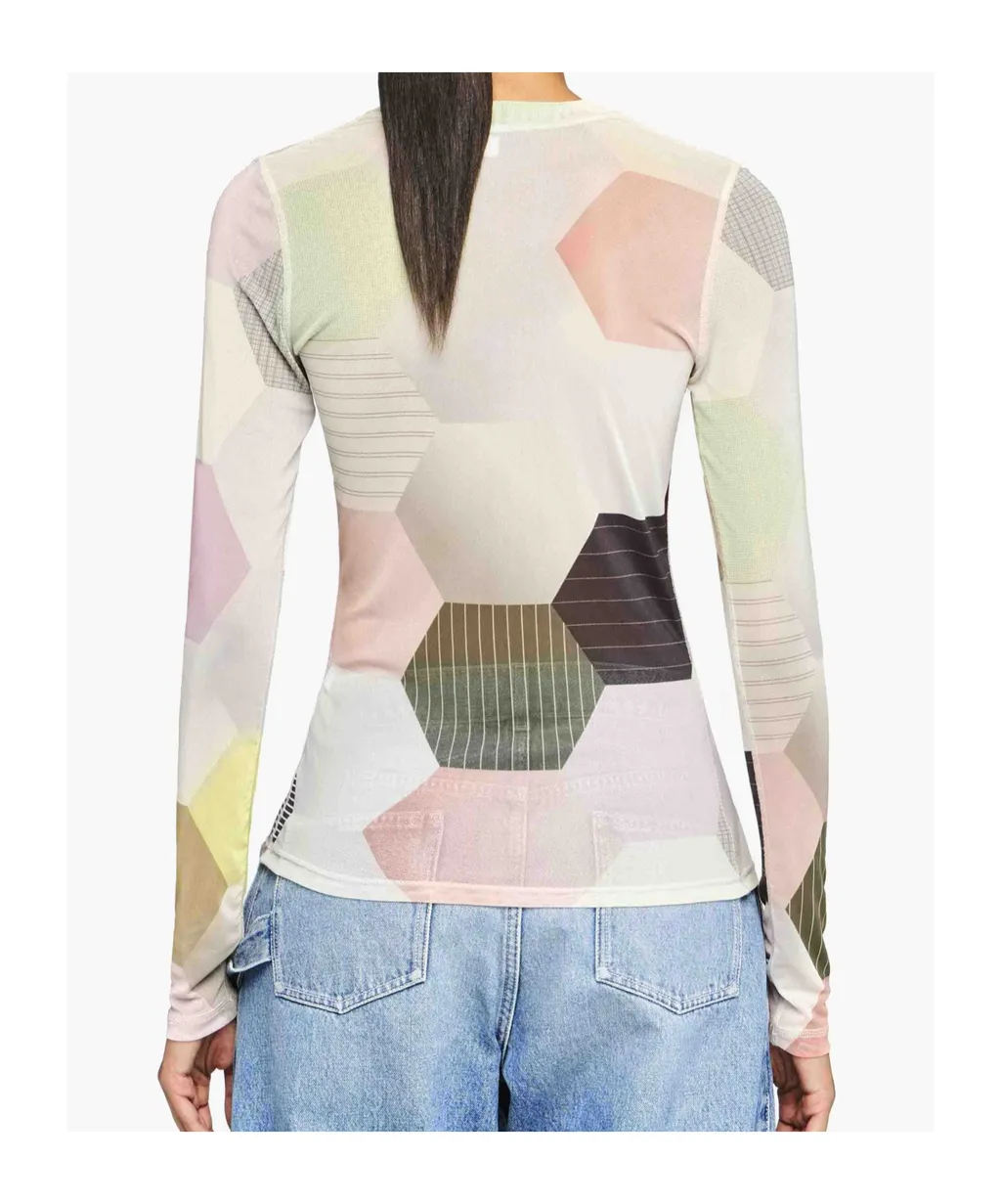 Patchwork-Printed Crewneck T-Shirt